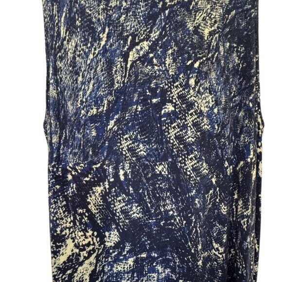 Mynt 1972 2X Maxi Dress Cowl Neck Blue Sleeveless Tie Waist Snake Print Plus - Picture 5 of 8